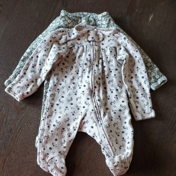 Newborn INFANT Baby Girl Long Pants ONE PIECE Shirts Tops Jumpers Dress Pajama - Picture 6 of 16